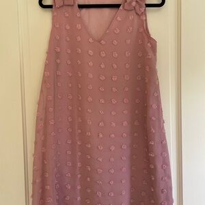 SHEIN Blush Pink Textured Sleeveless Dress